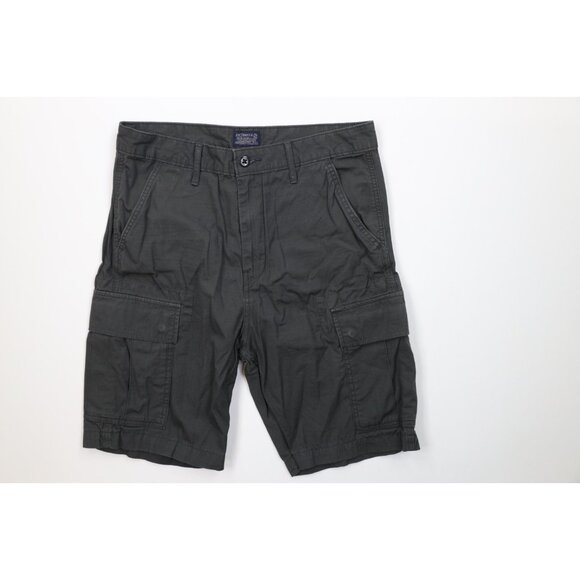 Vtg Y2K Levis Mens 31 Faded Relaxed Fit Ripstop Cargo Shorts Dark Gray Cotton - Picture 1 of 12